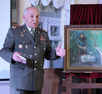 Ветеранам Кисловодска показали картину-памятник героям войны в музее-усадьбе Ярошенко