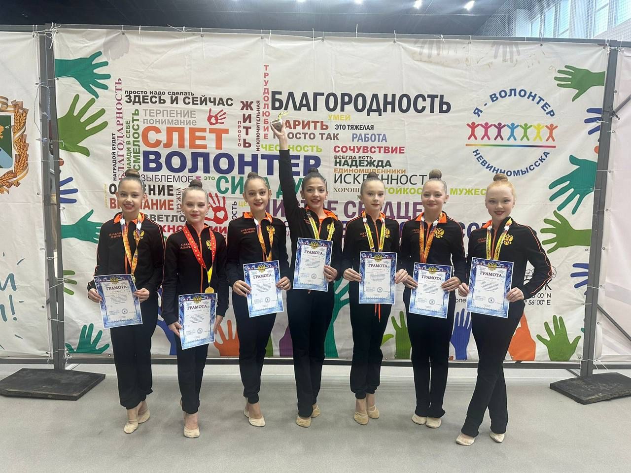 Кисловодские гимнастки заняли первое место в Первенстве Ставропольского края по художественной гимнастике.
